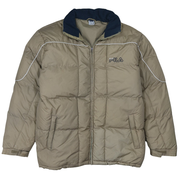FILA Men's Beige XL Puffer Jacket Nylon Winter Sports Coat