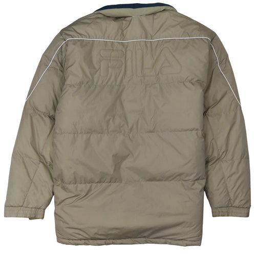 FILA Men's Beige XL Puffer Jacket Nylon Winter Sports Coat