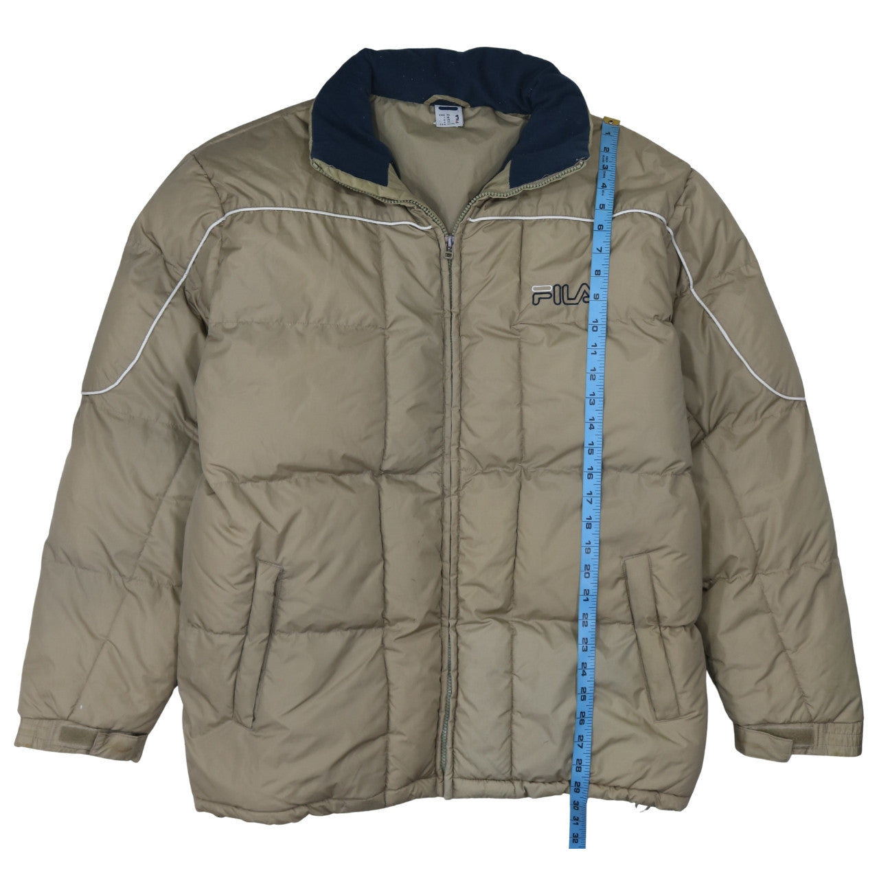 FILA Men's Beige XL Puffer Jacket Nylon Winter Sports Coat