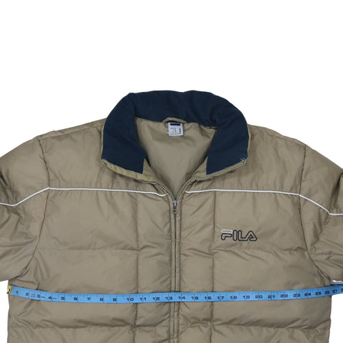 FILA Men's Beige XL Puffer Jacket Nylon Winter Sports Coat