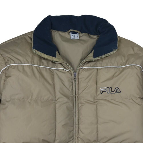 FILA Men's Beige XL Puffer Jacket Nylon Winter Sports Coat