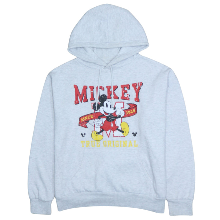 Disney Women's Grey Mickey Mouse Pullover Hoodie Size 10/12
