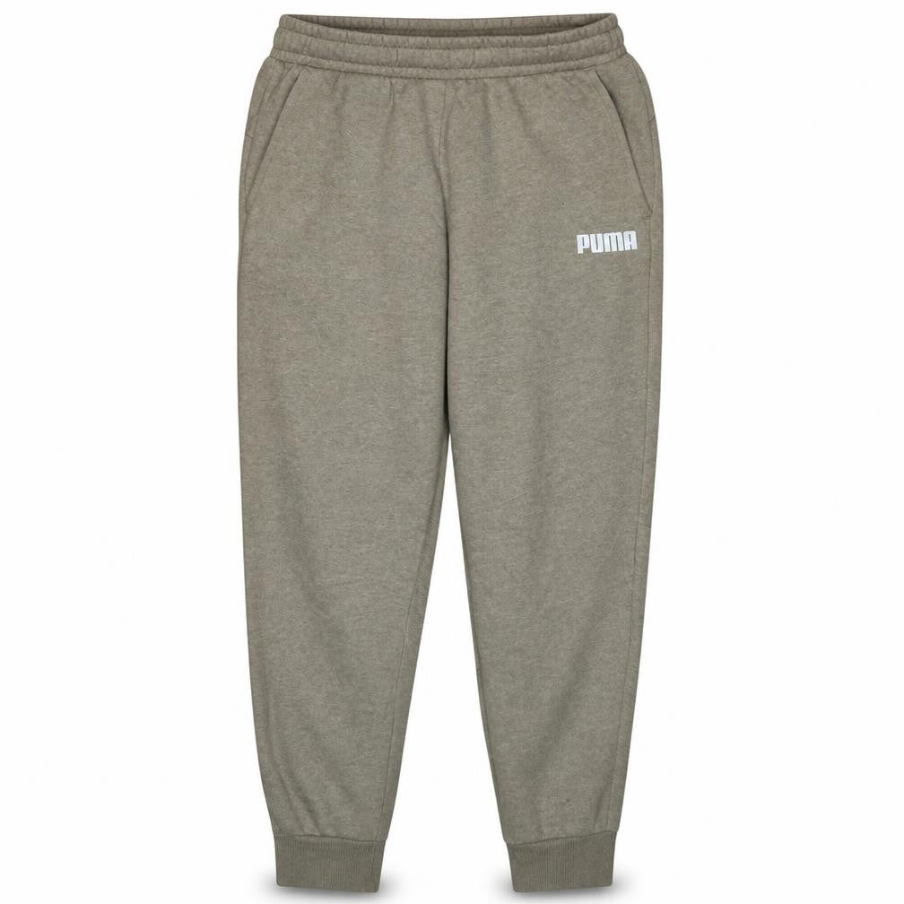 Front view of Puma Men's Grey Jogger Sweatpants M Regular Fit Activewear Trousers