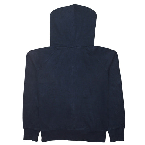 Gap Men's Blue Full Zip Hoodie Size L Regular Fit Fleece Logo Sweatshirt
