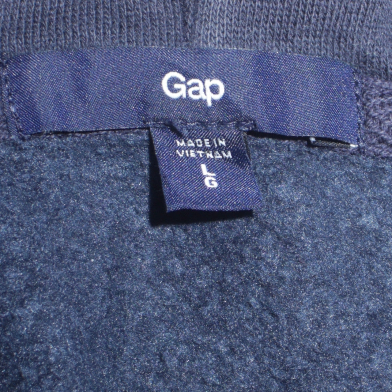 Gap Men's Blue Full Zip Hoodie Size L Regular Fit Fleece Logo Sweatshirt