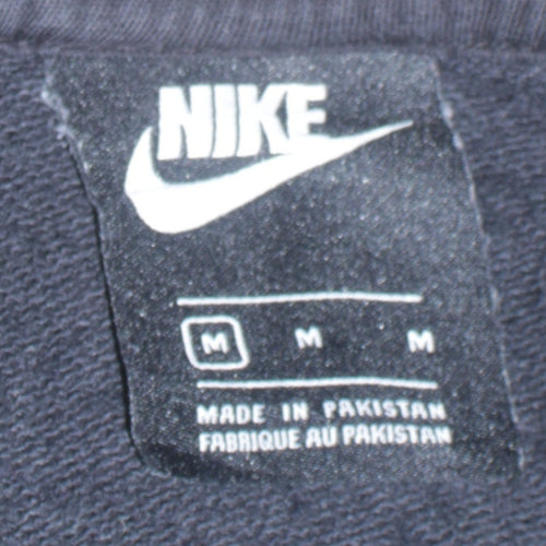 Nike Men's Black Pullover Hoodie Size M Fleece Logo Sweatshirt