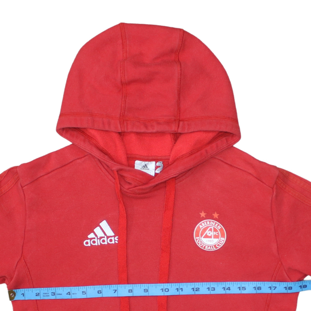 Adidas Men Red Aberdeen FC Hoodie Small Pullover Sports Style