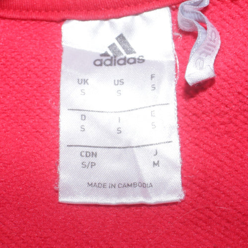 Adidas Men Red Aberdeen FC Hoodie Small Pullover Sports Style