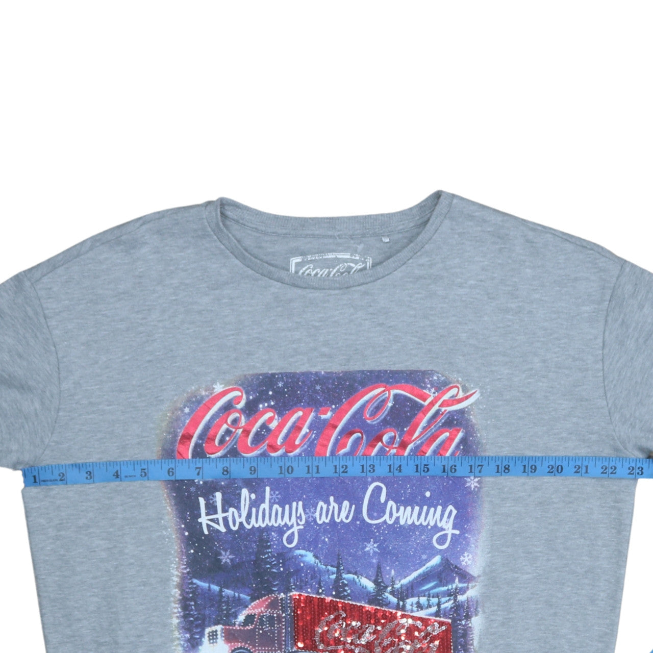 George Women Grey Coca-Cola Christmas Sequin Sweatshirt UK 12-14