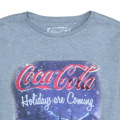 George Women Grey Coca-Cola Christmas Sequin Sweatshirt UK 12-14