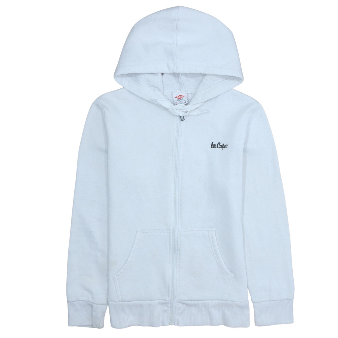 Lee Cooper Women's White Full Zip Hoodie Size 10 UK Cotton Blend Casual