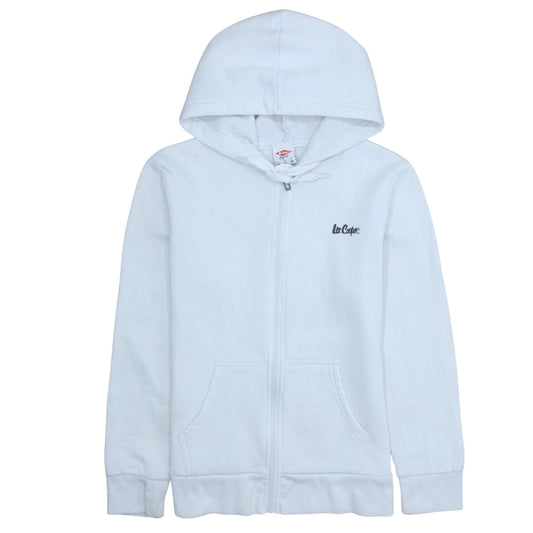 Lee Cooper Women's White Full Zip Hoodie Size 10 UK Cotton Blend Casual