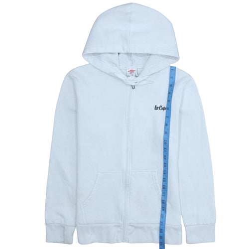 Lee Cooper Women's White Full Zip Hoodie Size 10 UK Cotton Blend Casual