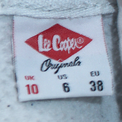 Lee Cooper Women's White Full Zip Hoodie Size 10 UK Cotton Blend Casual