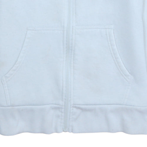 Lee Cooper Women's White Full Zip Hoodie Size 10 UK Cotton Blend Casual