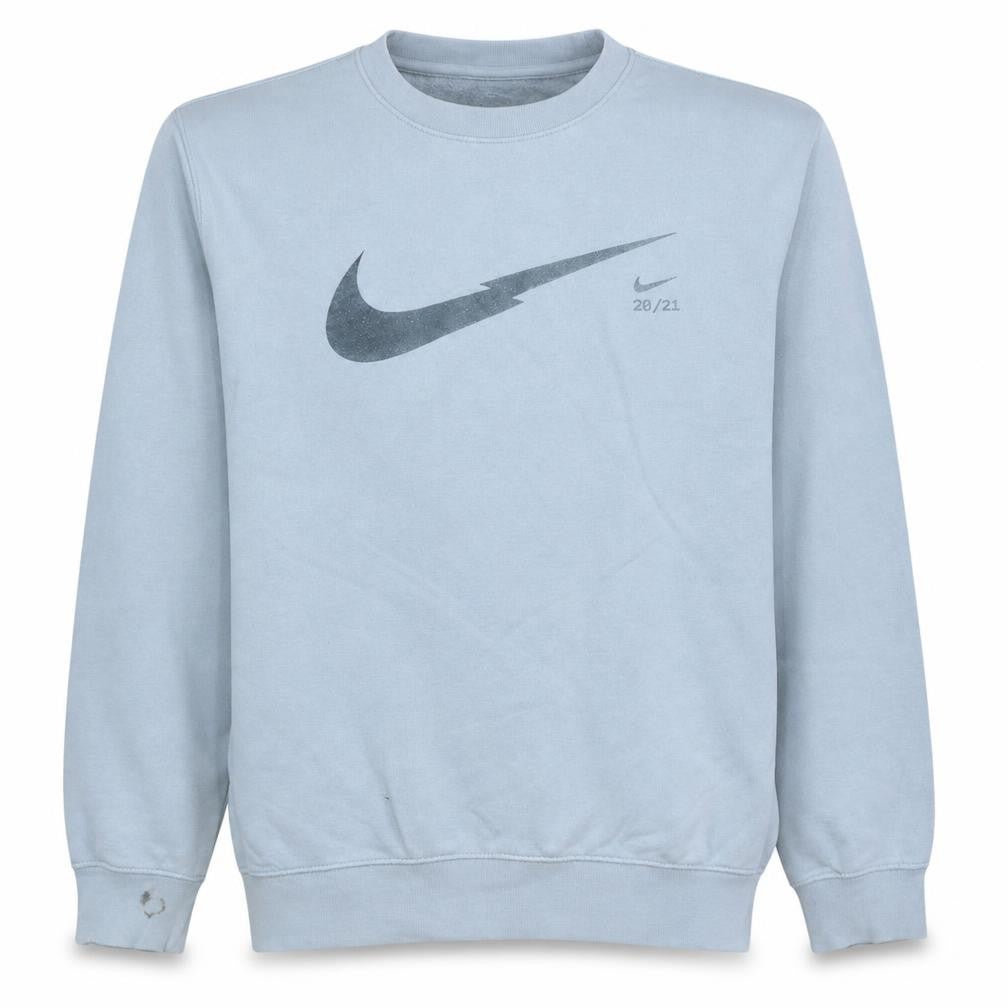 Front view of Nike Men's Grey Graphic Logo Pullover Sweatshirt M