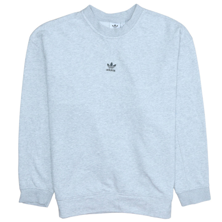 Adidas Women Grey Crew Neck Pullover Sweatshirt Size 10