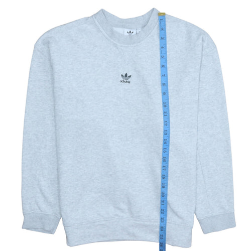 Adidas Women Grey Crew Neck Pullover Sweatshirt Size 10