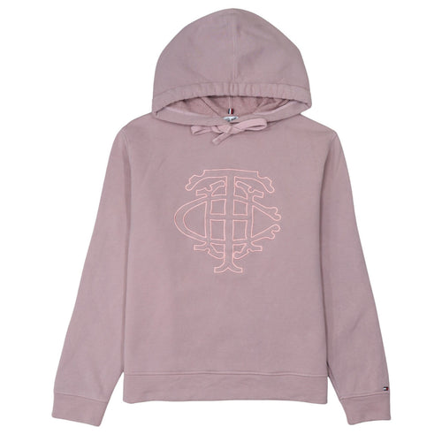 Tommy Hilfiger Womens Pink Pullover Hoodie S 100% Cotton Embroidered Logo