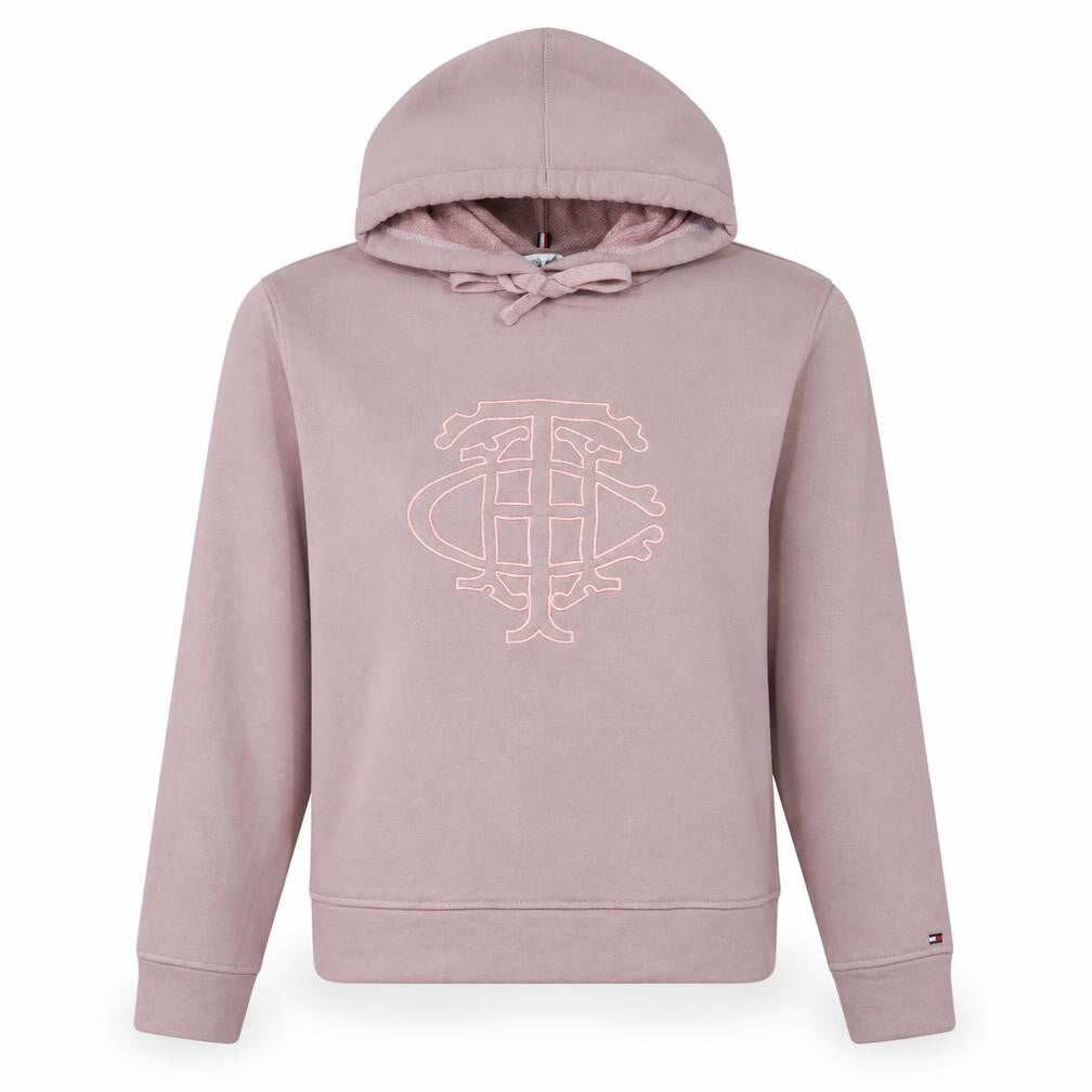 Tommy Hilfiger Womens Pink Pullover Hoodie S 100% Cotton Embroidered Logo