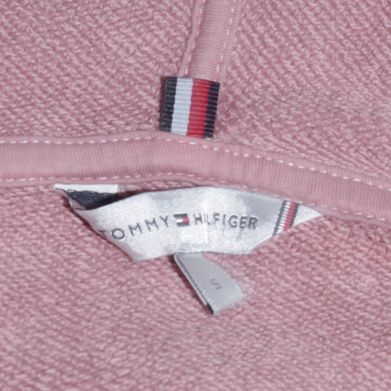 Tommy Hilfiger Womens Pink Pullover Hoodie S 100% Cotton Embroidered Logo