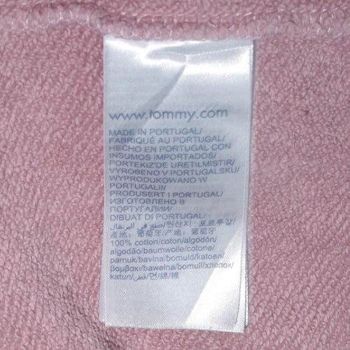 Tommy Hilfiger Womens Pink Pullover Hoodie S 100% Cotton Embroidered Logo