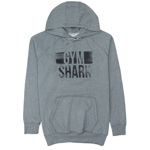 Gymshark Men's Grey Pullover Hoodie M Logo Fleece Sportswear