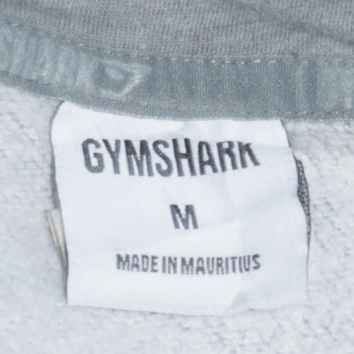 Gymshark Men's Grey Pullover Hoodie M Logo Fleece Sportswear