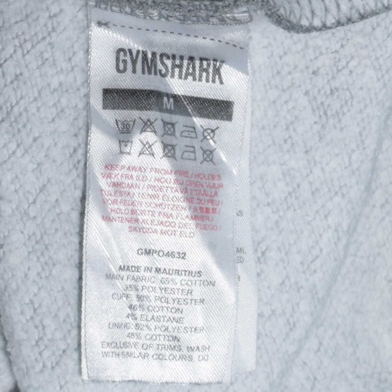 Gymshark Men's Grey Pullover Hoodie M Logo Fleece Sportswear