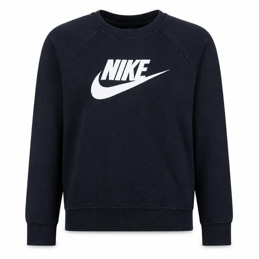 Front view of Nike Men's Black Small Crew Neck Pullover Sweatshirt