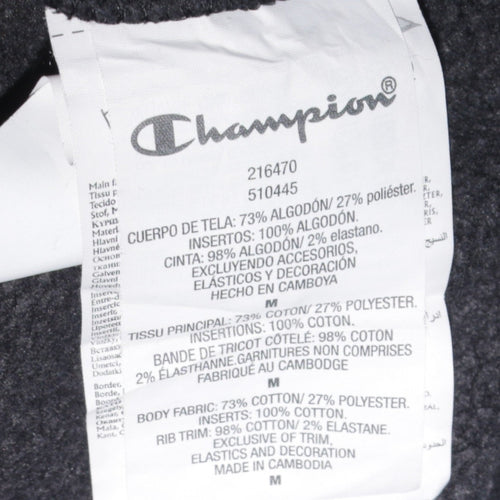 Champion Men's Black Medium Pullover Hoodie Organic Cotton