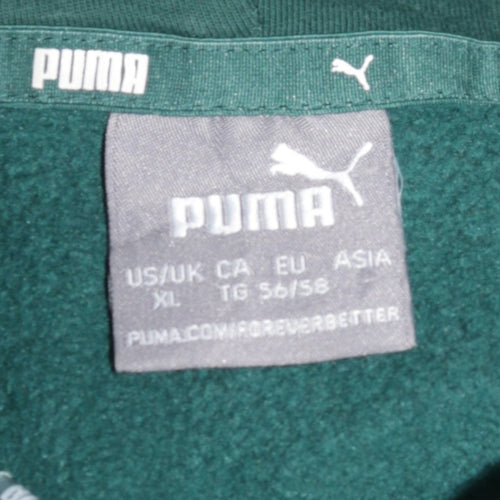 Puma Men's Green XL Pullover Hoodie Fleece Logo Sweatshirt