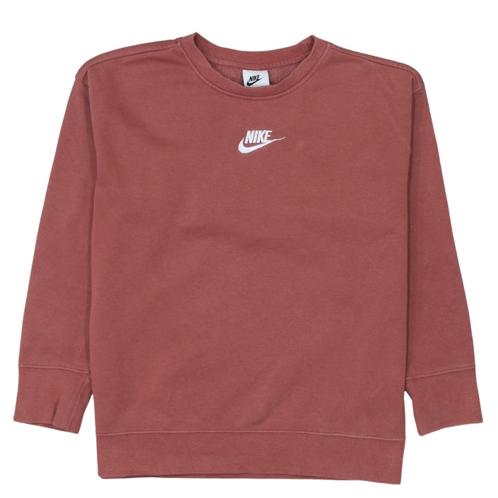 Nike Boys Brown Sweatshirt M 137–146 cm Crew Neck Pullover Logo