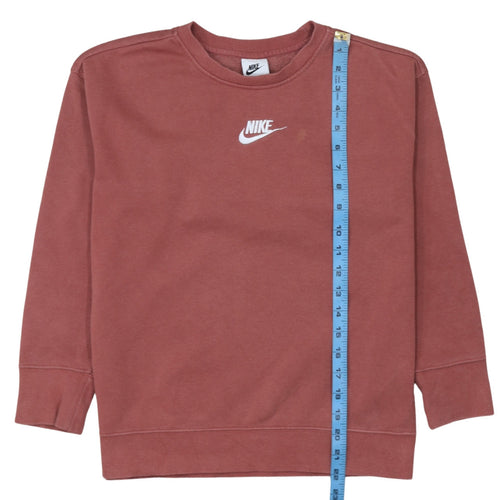 Nike Boys Brown Sweatshirt M 137–146 cm Crew Neck Pullover Logo