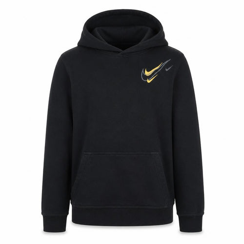 Nike Boys Black Pullover Hoodie Size L (147-158cm) Logo Print Sweatshirt