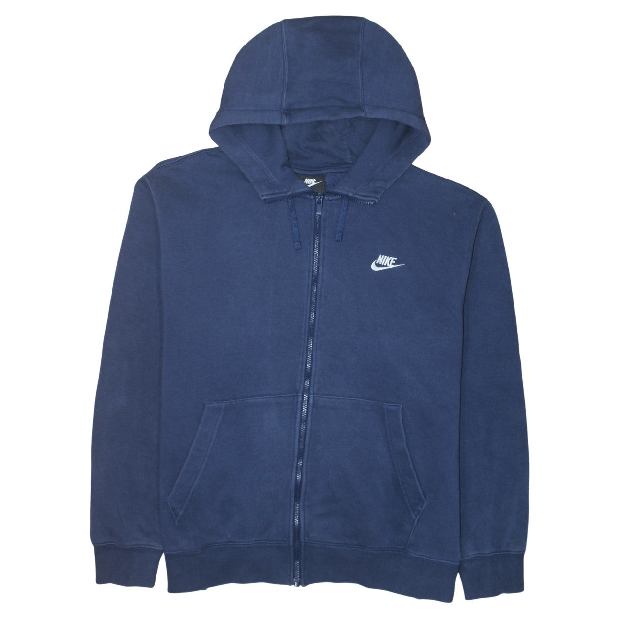 Nike Men's Blue Full Zip Hoodie XL Fleece Logo Sweatshirt