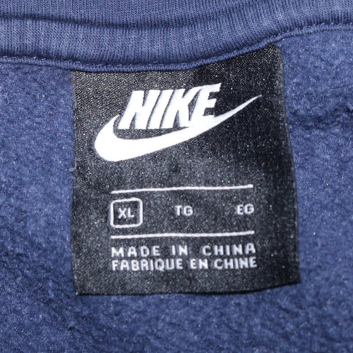 Nike Men's Blue Full Zip Hoodie XL Fleece Logo Sweatshirt