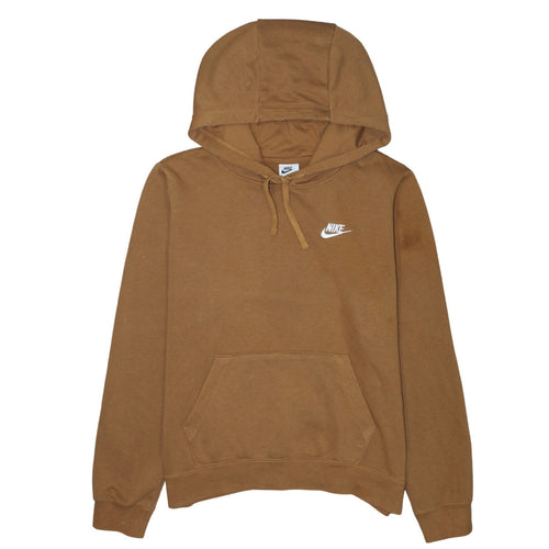 Nike Men's Brown Pullover Hoodie M Regular Fit Fleece Sportswear