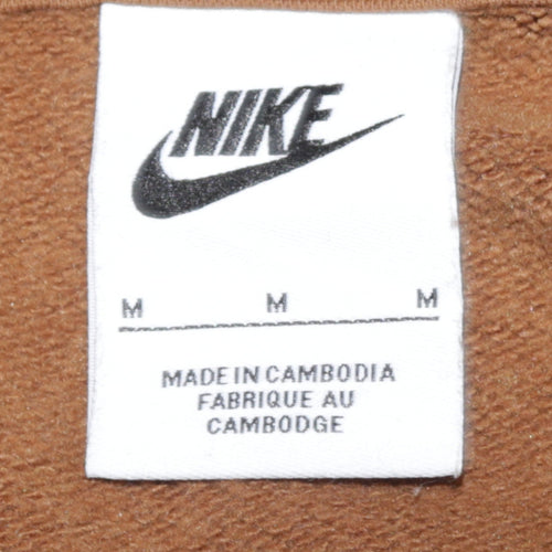 Nike Men's Brown Pullover Hoodie M Regular Fit Fleece Sportswear