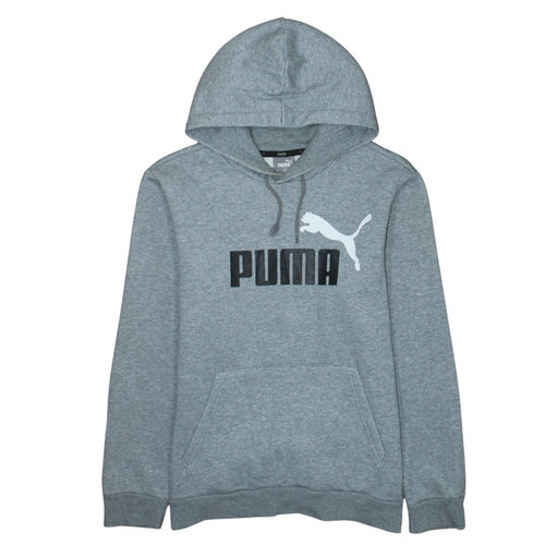 Puma Men's Grey Small Pullover Hoodie Logo Graphic Sportswear