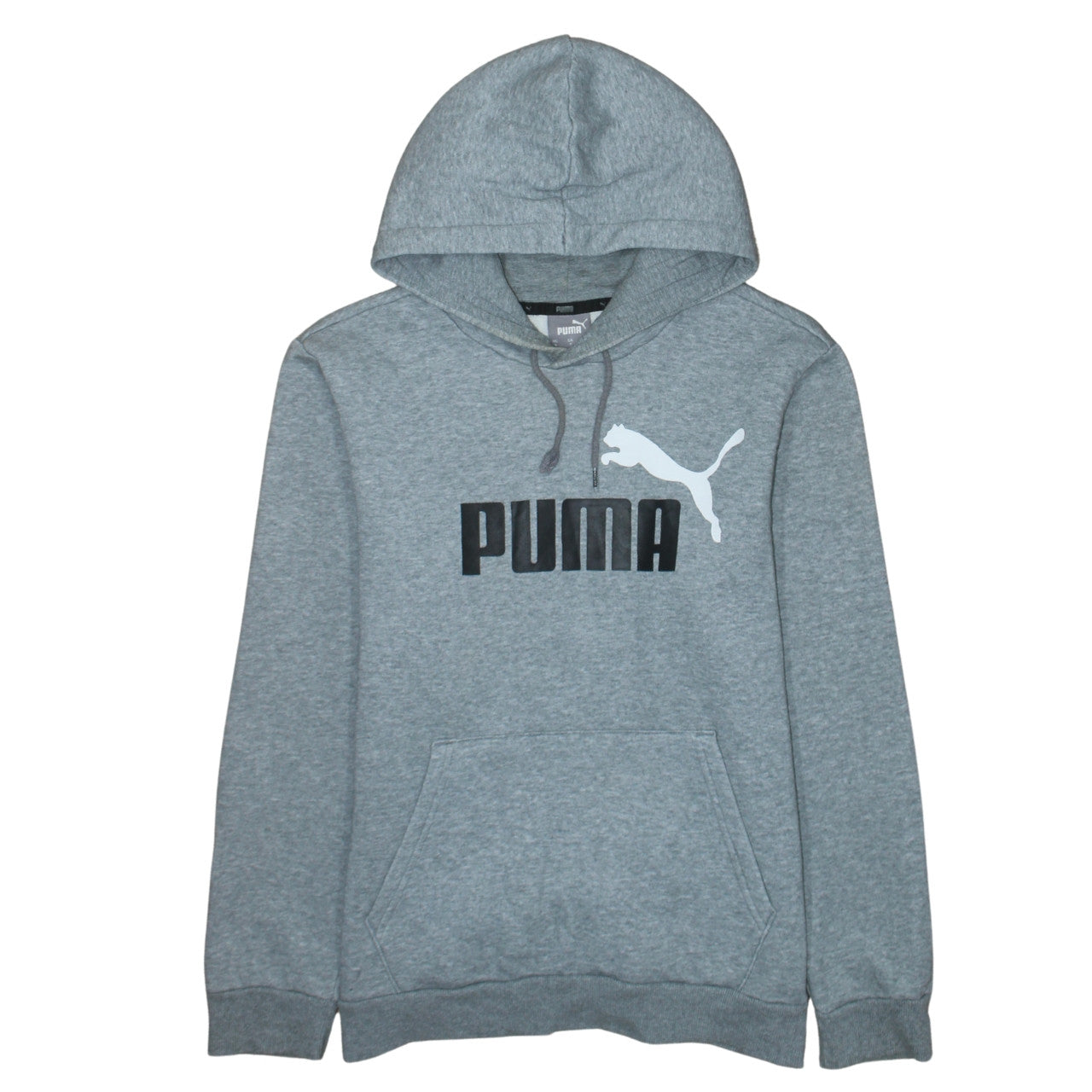 Puma Men's Grey Small Pullover Hoodie Logo Graphic Sportswear