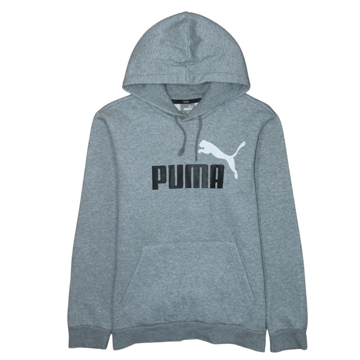 Puma Men's Grey Small Pullover Hoodie Logo Graphic Sportswear