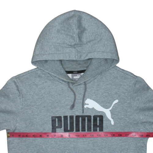 Puma Men's Grey Small Pullover Hoodie Logo Graphic Sportswear