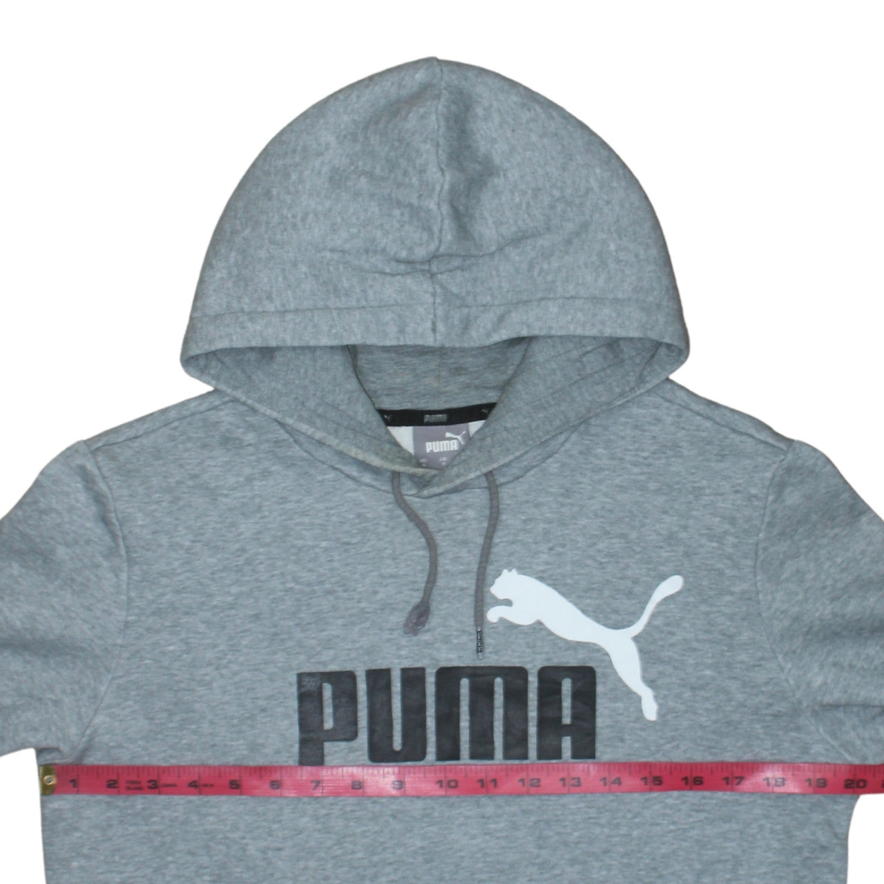 Puma Men's Grey Small Pullover Hoodie Logo Graphic Sportswear