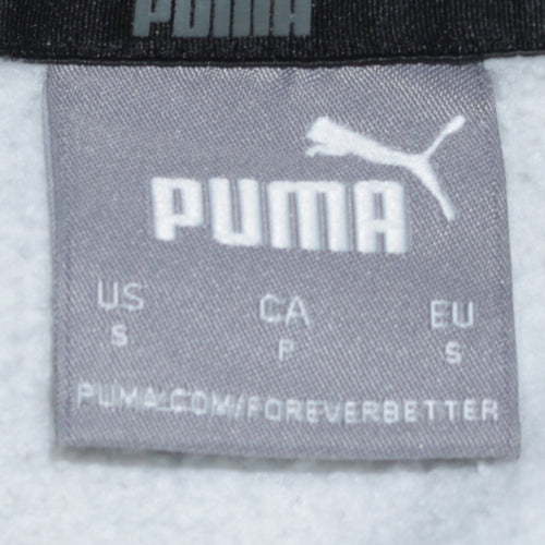 Puma Men's Grey Small Pullover Hoodie Logo Graphic Sportswear