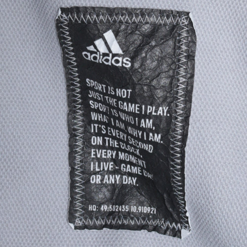 Adidas Men's Grey Full Zip Hooded Sweatshirt Hoodie L