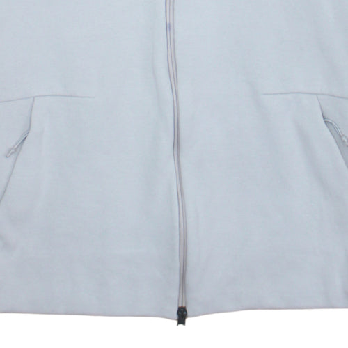 Adidas Men's Grey Full Zip Hooded Sweatshirt Hoodie L