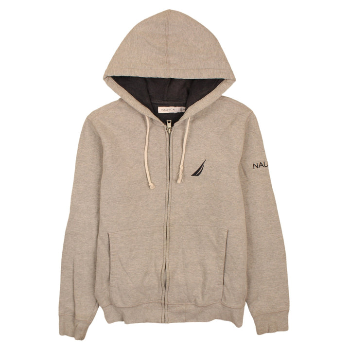 Nautica Men’s Beige Full Zip Hoodie XS Classic Logo Sweatshirt