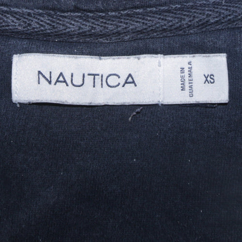Nautica Men’s Beige Full Zip Hoodie XS Classic Logo Sweatshirt