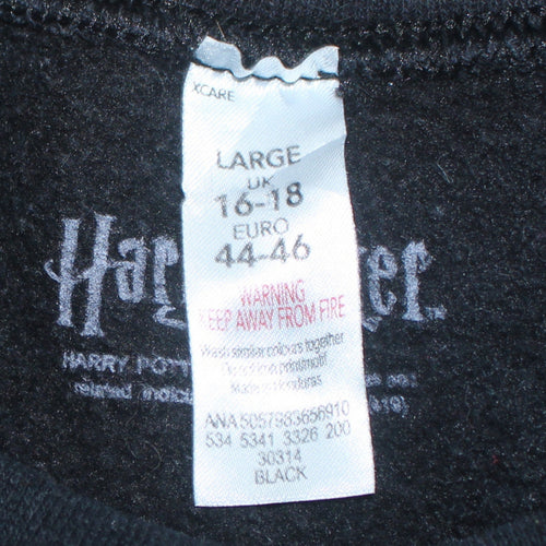 Harry Potter Women Black Sweatshirt Large 16-18 Crew Neck Pullover Fleece